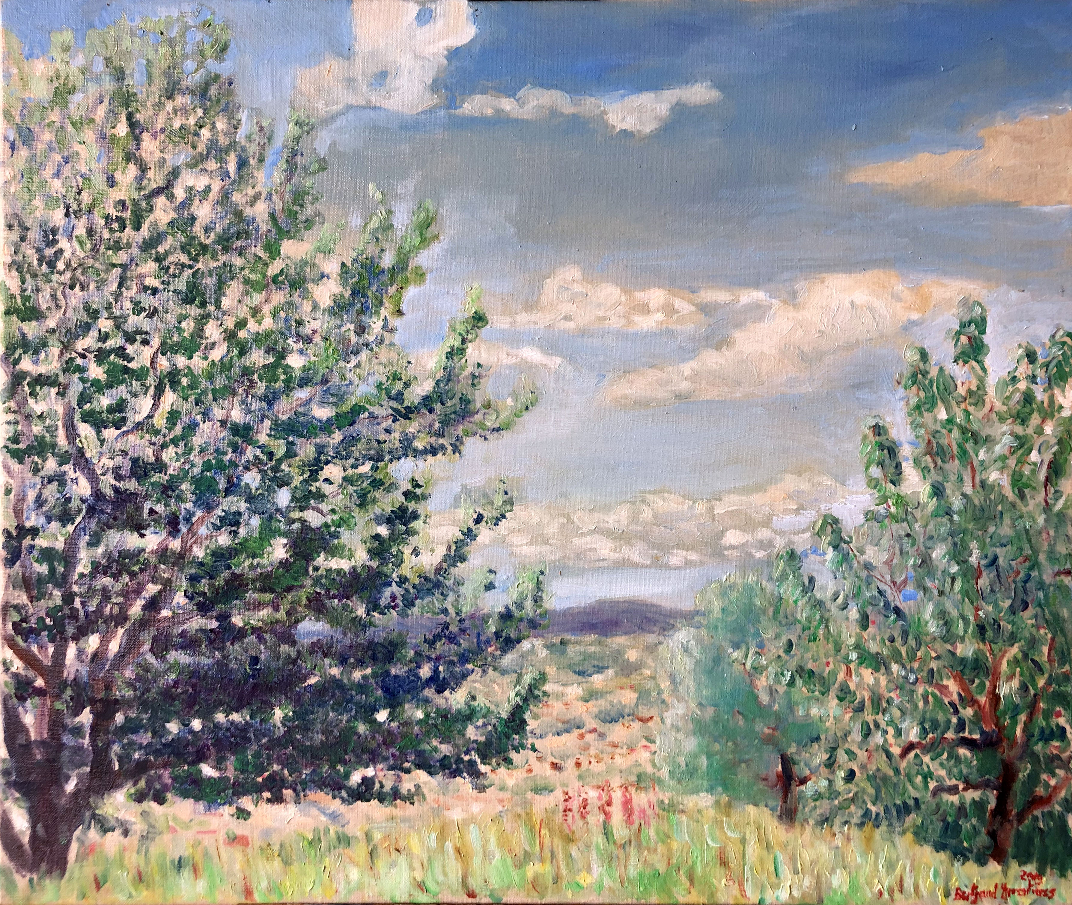 Vue depuis Plascassier vers l'Ouest, Printemps