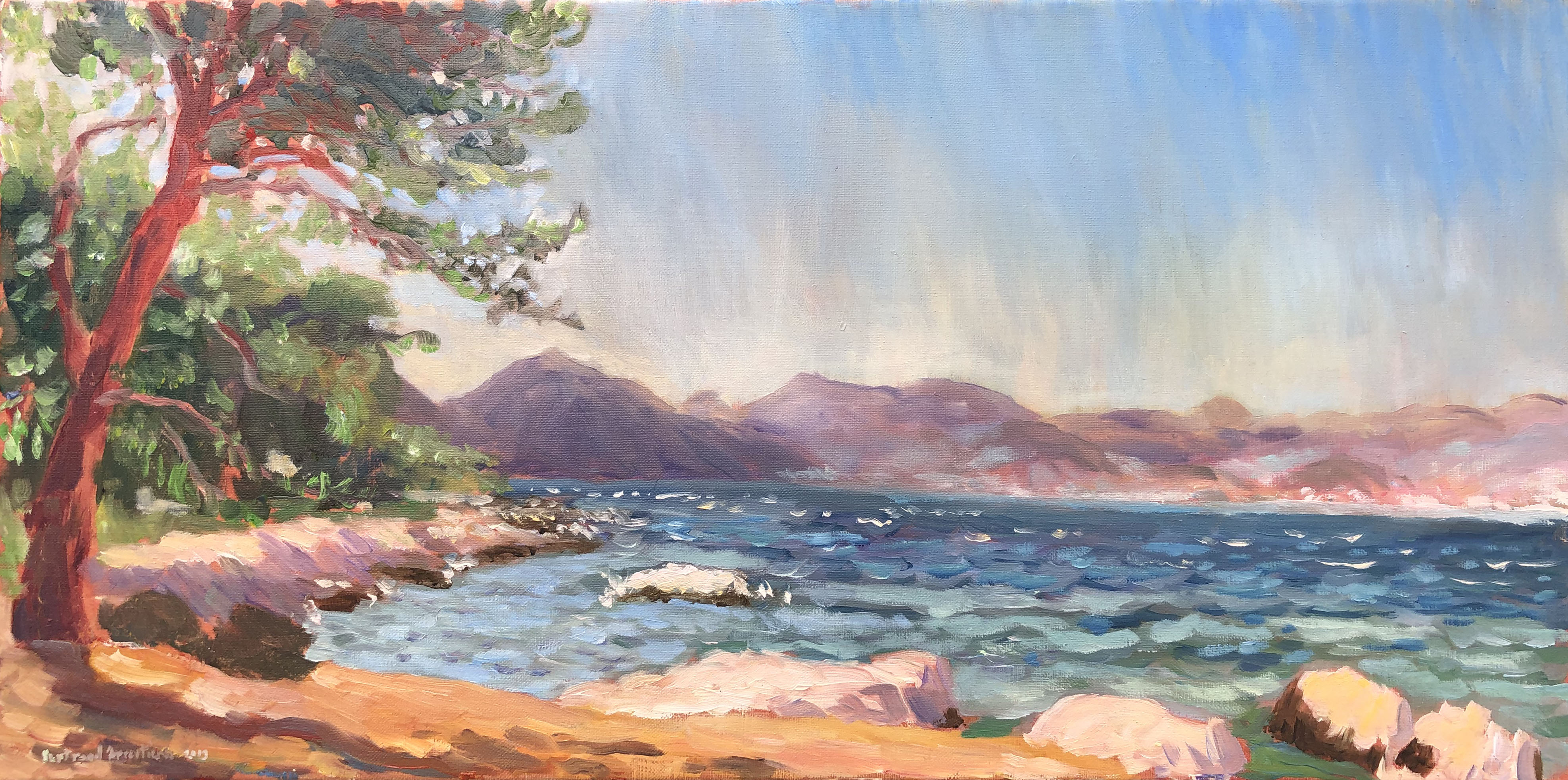 Ile Saint Honorat vue vers l'Ouest, automne