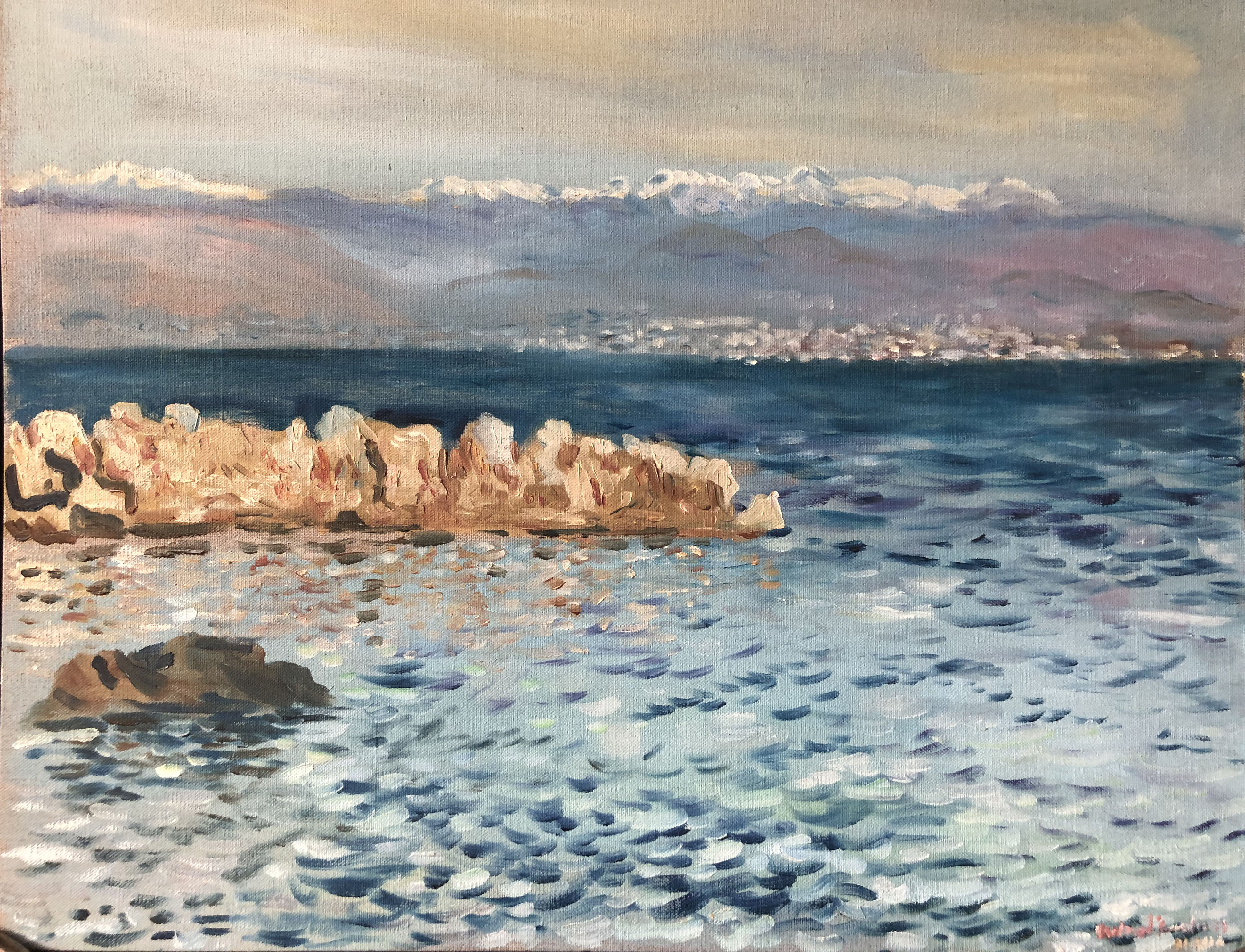 Cap d'Antibes Hiver avec Alpes enneigées 1