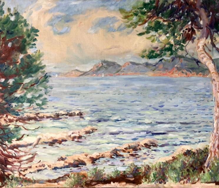 Vue depuis St Honorat vers le sud ouest et l'Esterel